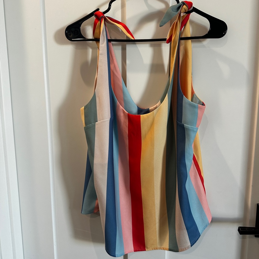 ✨AEMI + CO Colorful Striped Women's Tank Top size M ✨
